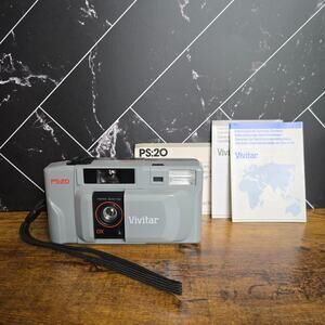 Vivitar PS:20 35mm Point & Shoot Film Camera 35mm f/5.6 Manuals Untested
